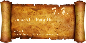 Tarczali Henrik névjegykártya